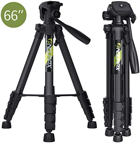 Endurax 66″ Video Camera Tripod for Canon Nikon Lightweight Aluminum Travel DSLR Camera Stand with Universal Phone Mount and Carry Bag Endurax 66″ Video Camera Tripod for Canon Nikon Lightweight Aluminum Travel DSLR Camera Stand with Universal Phone Mount and Carry Bag