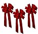 Set of 3 Wired Red Velvet Wired Christmas Bows