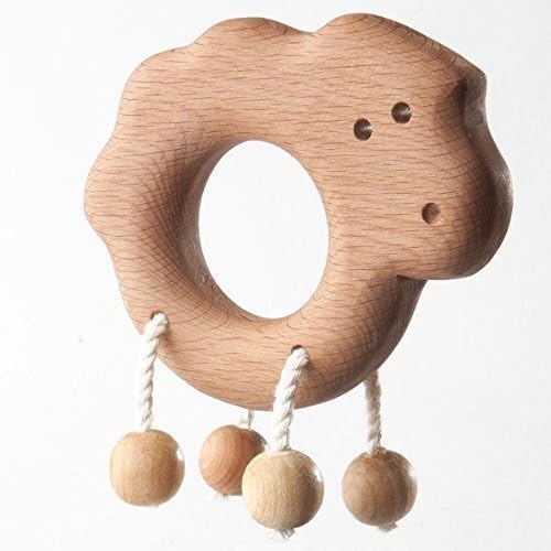 Wooden Lamb. Organic Wooden Teether. Organic Wooden Rattle Toy. Teething Toy.