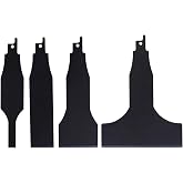AOOCEEPAW 4PCS Reciprocating Saw Scraper Blade, High Carbon Steel Tile Cleaning Tools for Removing Tile Grout Glue Gaps Adhesives, Wall Cleaning, Metal derusting (Black)