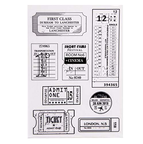 Welcome to Joyful Home 1pc Ticket Background Rubber Clear Stamp for Card Making Decoration and Scrapbooking15.5x21.5cm