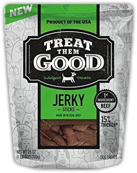Treat Them Good Indulgent Treats - Jerky Sticks - Made with Real Beef 25 oz (Single)