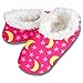 Womens Fun Prints Comfy Cozy Snoozies Slippers, Stars and Moons