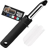 Gorilla Grip Sharp Stainless Steel Swivel Vegetable Peeler, Comfortable Handle, Dishwasher Safe, Potato Peelers for Kitchen, 