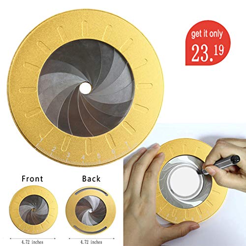 Round Circle Template Ruler Tool Adjustable Measurement for Drafting Drawing Metal Aluminum (Gold) - Thumbnail 4