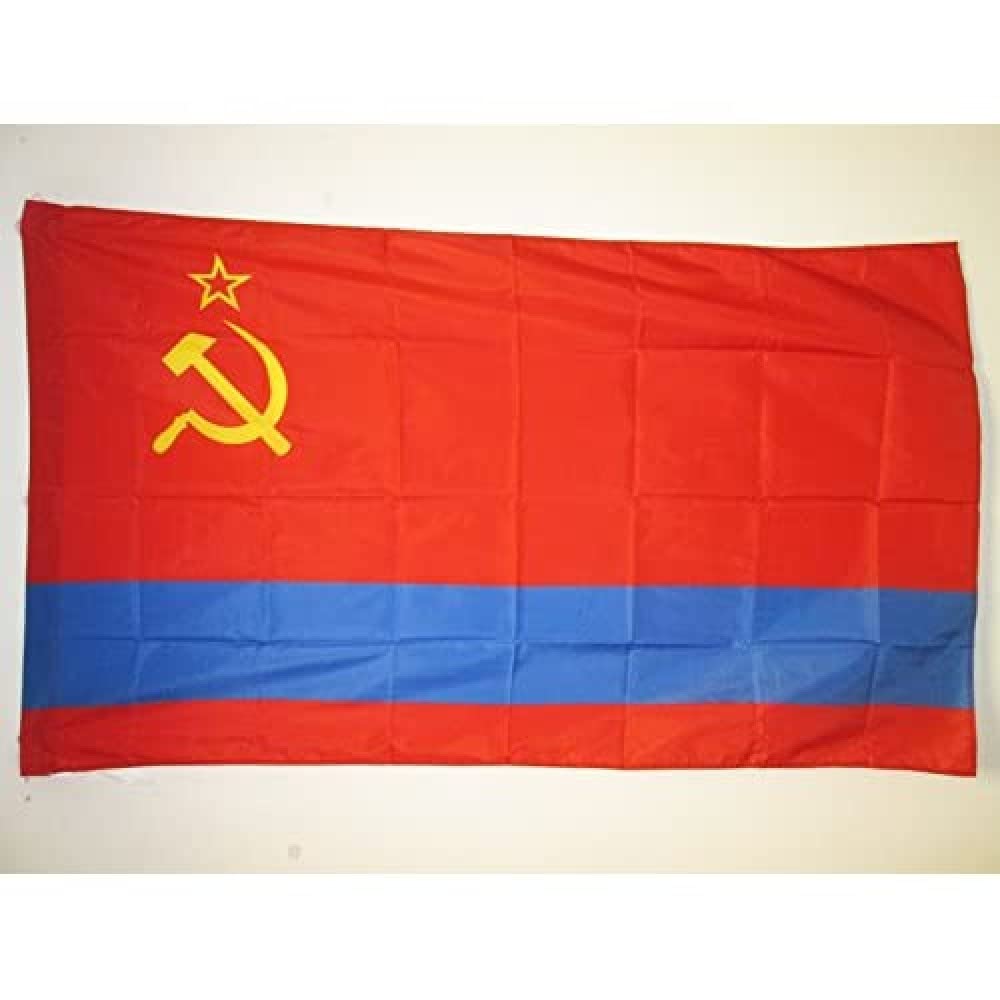 AZ FLAG - Kazakh Soviet Socialist Republic Flag - 3x5 Ft - Kazakhstan KSSR Banner with Sleeve - 100% Polyester - Fade Resistant - Vivid Colors - 3' x 5' Feet - 150x90 Cm