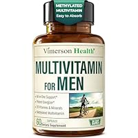 Multivitamin for Men – Methylated Mens Multivitamins & Multiminerals Capsules with Vitamin B12, A, D, C, Zinc, Magnesium & More for Complete Daily Support – High Potency Bioavailable Vitamins for Men
