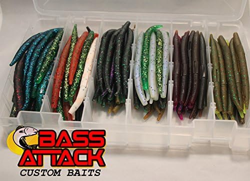200 Cnt 4" Bassattack Senko Stick Worm Assortment Bass Lures, 20 packs of 10