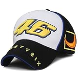 New Adjustable Motogp Valentino Rossi 46 Baseball Hat Peaked Cap Sunhat (Black-White)