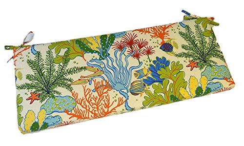 Splish Spash Whimsical Fish / Ocean Coral Reef 2" Thick Foam Swing /
Bench / Glider Cushion with Ties and Zipper - Indoor / Outdoor Fabric -
Choose Size (45" x 24")