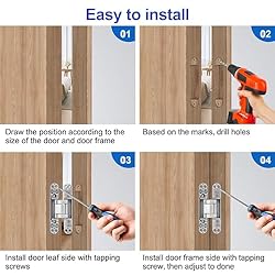 Hidden Door Hinges（2 Pcs）-Invisible Hinges for