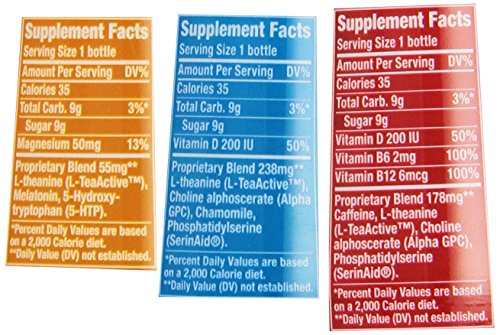 Neuro Nutritional Supplement Drink, Variety Pack, 14.5-Ounce Bottles (Pack of 12)