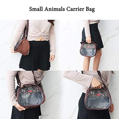 Travel Small Animals Guinea Pig Hamster Hedgehog Carrier Bag with Strap Durable Breathable Portable Small Guinea Pig Chinchillas Hamsters Hedgehogs Carrier Shoulder Bag for Small Animals Carriers