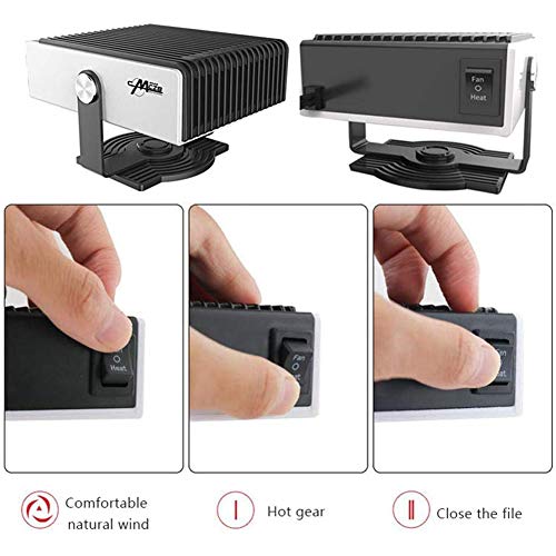Aochol Portable Heater for Car, Car Heater Windshield Defroster with Fan, 2 in 1 12V 150W Powerful Windshield Defogger Heater & Cooling Fan, Plug in Cigarette Lighter, Heating Quickly and Low Noise