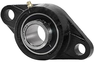 MAPLE ACE UCFL206-18 Flange Bearing 1-1/8" Bore, Oval 2-Bolt Self-Aligning, Solid Base, Heavy Duty