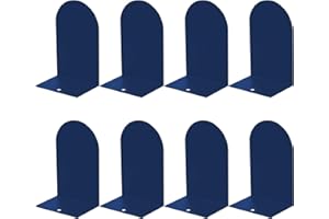 MerryNine Metal Book Ends, 8 Pack Blue Bookends for Shelves, Book Holder for Heavy Books, Book End for Kids Books, Decoration Bookend for Home Office