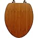 MAYFAIR 19401NI 568 Solid Bamboo Toilet Seat with Brushed Nickel Hinges, ELONGATED,Dark Bamboo