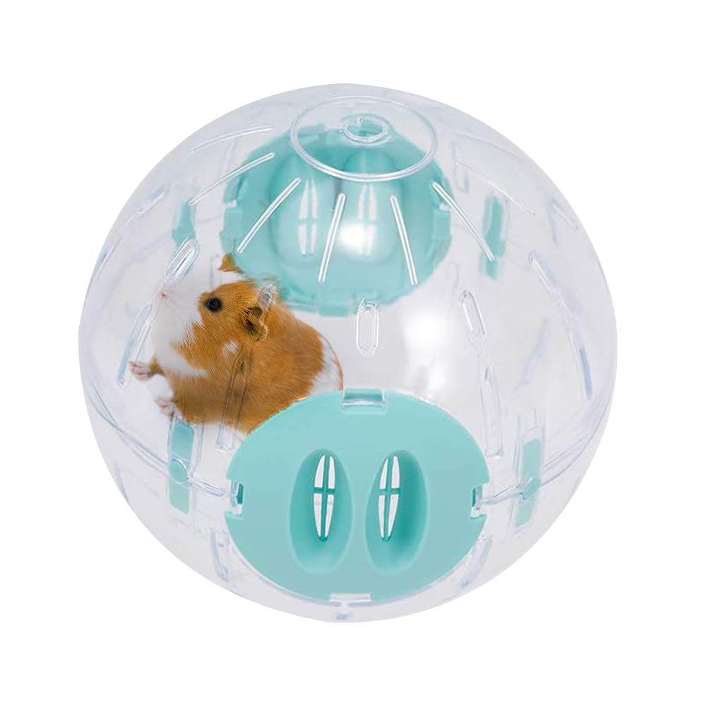 WishLotus Hamster Ball, 14cm Running Hamster Wheel Small Pet Plastic Cute Exercise Ball Golden Silk Shih Tzu Bear Jogging Wheel Toy Relieves Boredom and Increases Activity (Blue)