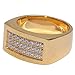 Mens Stainless Steel Hip-Hop ICED OUT CZ Band 3 ROW Bling Style Pinky Ring