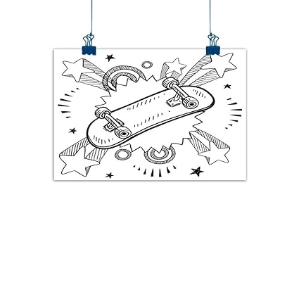 Amazon Com Sunset Glow Wall Art Print Home Decor Doodle Sketch Of