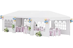 HAYIODDA 10x30 Party Tent for Outdoor Event, Large Waterproof Canopy Tent with Removable 6 Sidewalls & 2 Zipper Door, Outdoor Gazebo Tents for Parties, Graduation, Wedding, Baby Shower & Backyard BBQ