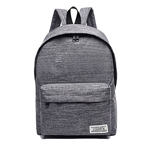 Casual Laptop Backpack Classic Bookbag Rucksack Lightweight School Bag for Women Mens (Grey)