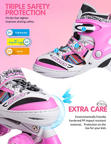 2 Kuxuan+Roller+Skates+Adjustable+Illuminating