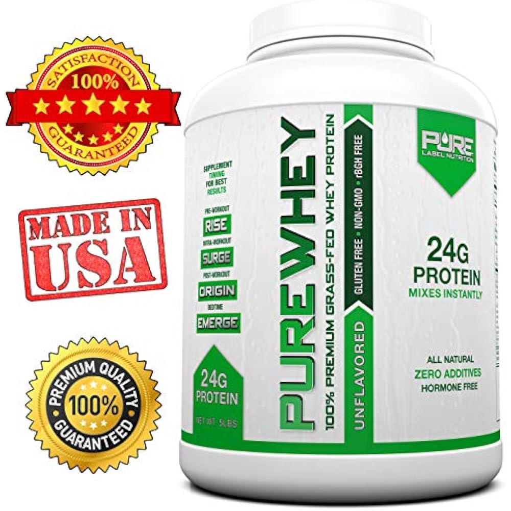 Grass Fed Whey Protein 5lb Unflavored 100 Natural, Cold Processed