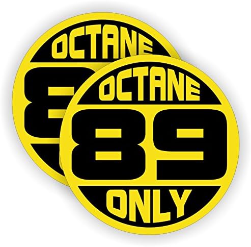 89 OCTANE ONLY Automotive Fuel Decals | Racing Gas Door Stickers | Gasoline Pump Labels | Vinyl Markers for Car Truck SUV