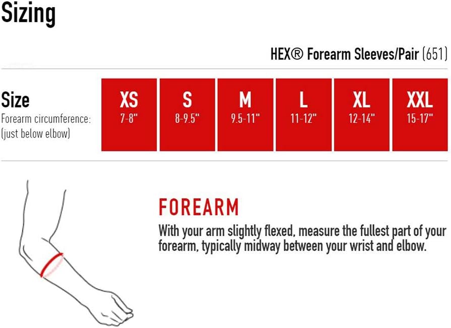 McDavid Hex Padded Forearm Compression Sleeve for Football & Contact Sports, Moisture Wicking to Keep You Dry & Cool, Includes 2 Sleeves: Sports & Outdoors