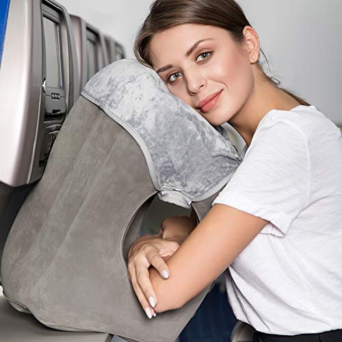 Inflatable Travel Pillow Upgraded Airplane Pillow Head and Neck Rest