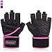 Trideer Padded Anti-Slip Weight Lifting Gloves with 18” Wrist Wraps, Pro Gym Gloves Support for Weightlifting, Cross Training, Gym Workout, Fitness, Bodybuilding (Rose, XS (Fits 6.3-6.7 Inches))