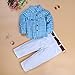 FEITONG 1Set Kids Baby Boys Long Sleeve T-Shirt Tops+Trousers+Belt (3T / 3Years)