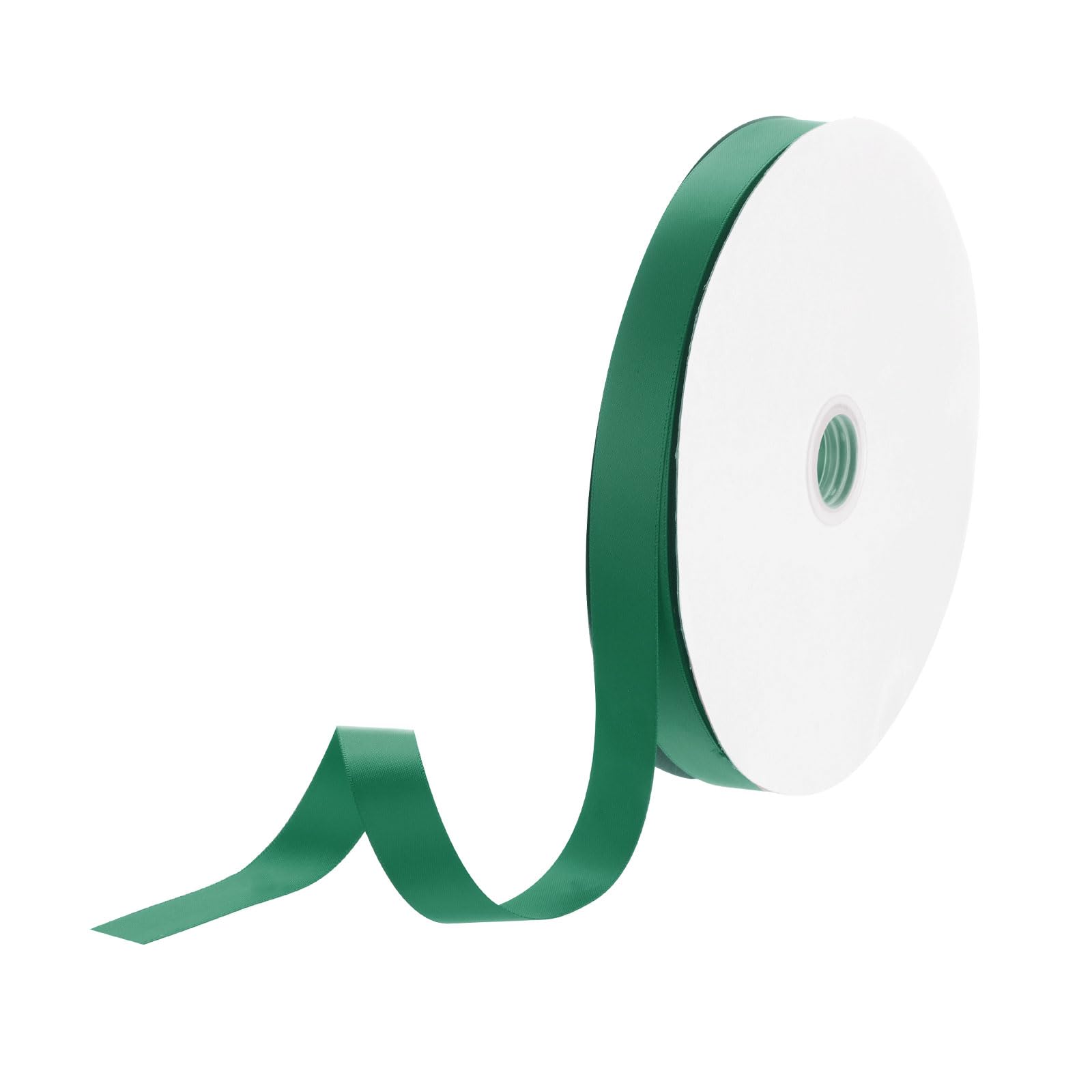 DMiotech 15mm Satin Ribbon 91m/300ft Thin Double Face Fabric Grosgrain Ribbon for Gift Wrapping Floral Hair Flower Bouquet, Forest Green