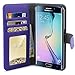 TAURI S6 Edge Case, [Stand Feature] Samsung Galaxy S6 Edge Wallet Leather Case with Stand, ID & Credit Card Pockets Flip Cover (Not fit for Galaxy S6 Edge Plus) - Purple