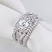 Newshe Wedding Rings for Women Engagement Set 925 Sterling Silver 2ct Round White AAA Cz Size 5-12