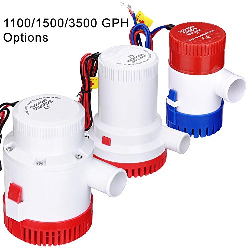 Yescom 1100 1500 3500 GPH 12V Electric Marine Submersible Bilge Sump Water Pump for Boat Yacht