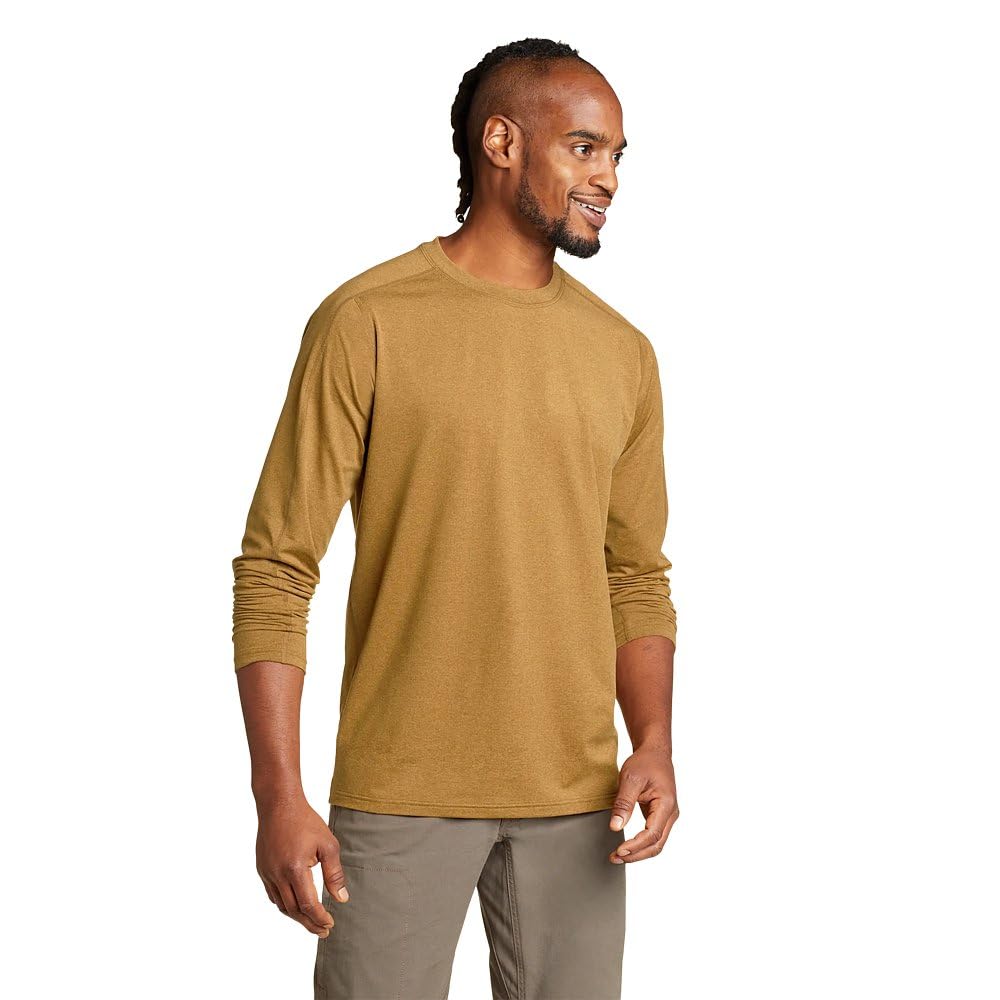 Eddie Bauer Men’s Mountain Trek Long-Sleeve T-Shirt, Bronze, Large