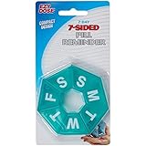 Apothecary Products Ezy Dose 7-Sided Pill Reminder, Blue/Green/Clear/Purple