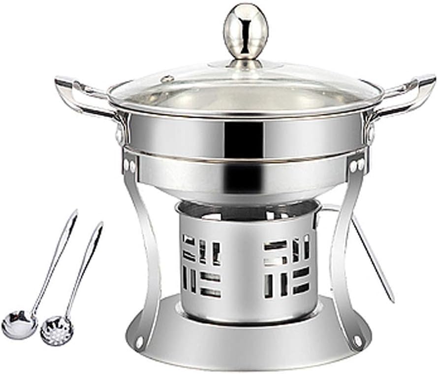 Self-service Mini Fondue Set, Stainless Steel Fondue Pot With Anti-scalding Bakelite Handle Universal Melting Pot Suitable For Hot Pot Eating Soup Draining And Pearl Food