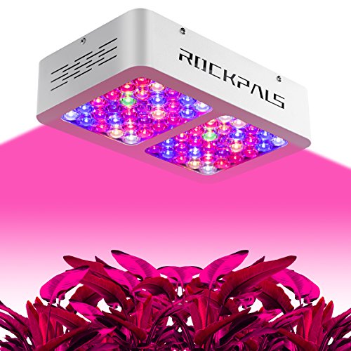 Rockpals 600W LED Grow Light with Dimmer & Timer, Brighter & More Efficient, 12-Band Full Spectrum IR & UV, Dimmable VEG & BLOOM Switch, Indoor Plant Growing Light Lamp for Greenhouse Veg Flower