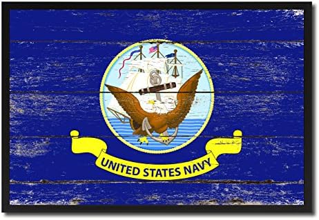 US Navy Military Shabby Chic Flag Gift Ideas Home Decor Office Wall Art Canvas Print Picture Frames 13" x 19"