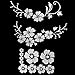 Graceme Car Rearview Mirror Window Body Bumper Light Eyebrow Fuel Tank Cap Decal Sticker Scratch Cover Hibiscus Hawaiian Flower (White)