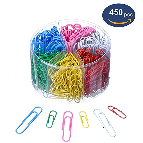 image for Jumbo Paper Clips MANYEE 450PCS Metal Construction Paper Clips Assorte