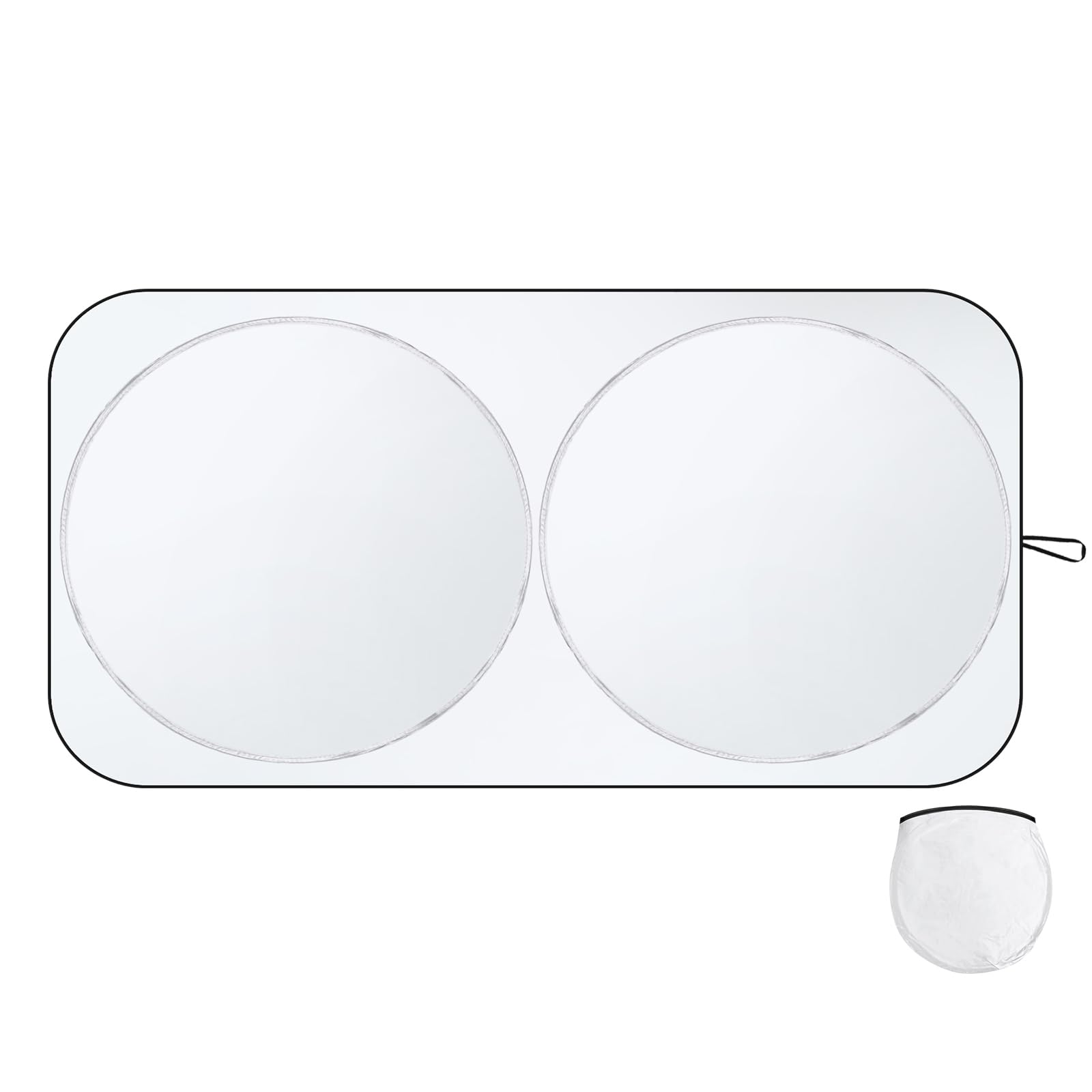 Photo 1 of 300T Thickened Car Sun Shade Windshield and Storage Bag, 63”×34” Foldable Car Windshield Sun Visor, Full Size Sun Shade Fit for Cars, Trucks, and SUVs - Effective Thermal Insulation Protection