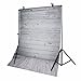 MOHOO 5X7ft Newborn Gray Wood Floor Photography Backdrop Art Fabric Studio Background Photo Props Studio 1.5x2.2m No Wrinkles (Rolled)