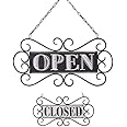 NIKKY HOME Open Closed Sign for Business with Chain Reversible Double ...