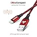 iPhone Charger,Aonlink 3Pack 3FT/6FT/10FT(1M/2M/3M) Nylon Braided Lightning Cables USB Charger Cord, Compatible with iPhone X/8/8 Plus/7/7 Plus and More(Black Red)