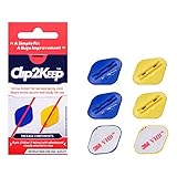 Clip2Keep Plastic Aerosol Straw Holder with Self-Adhesive Pad – Spray Can Nozzle Straw Clip for Corrosion Inhibitor, Gun Cleaner, Bike Chain Lubricant – 3 Blue & 3 Yellow Clips Included