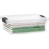 Superio 7.4 Quart Clear Plastic Storage Bin with Lid, Stackable Organizer Box, BPA-Free Storage Container for Home, Garage, School &amp; Office, 1 Pack